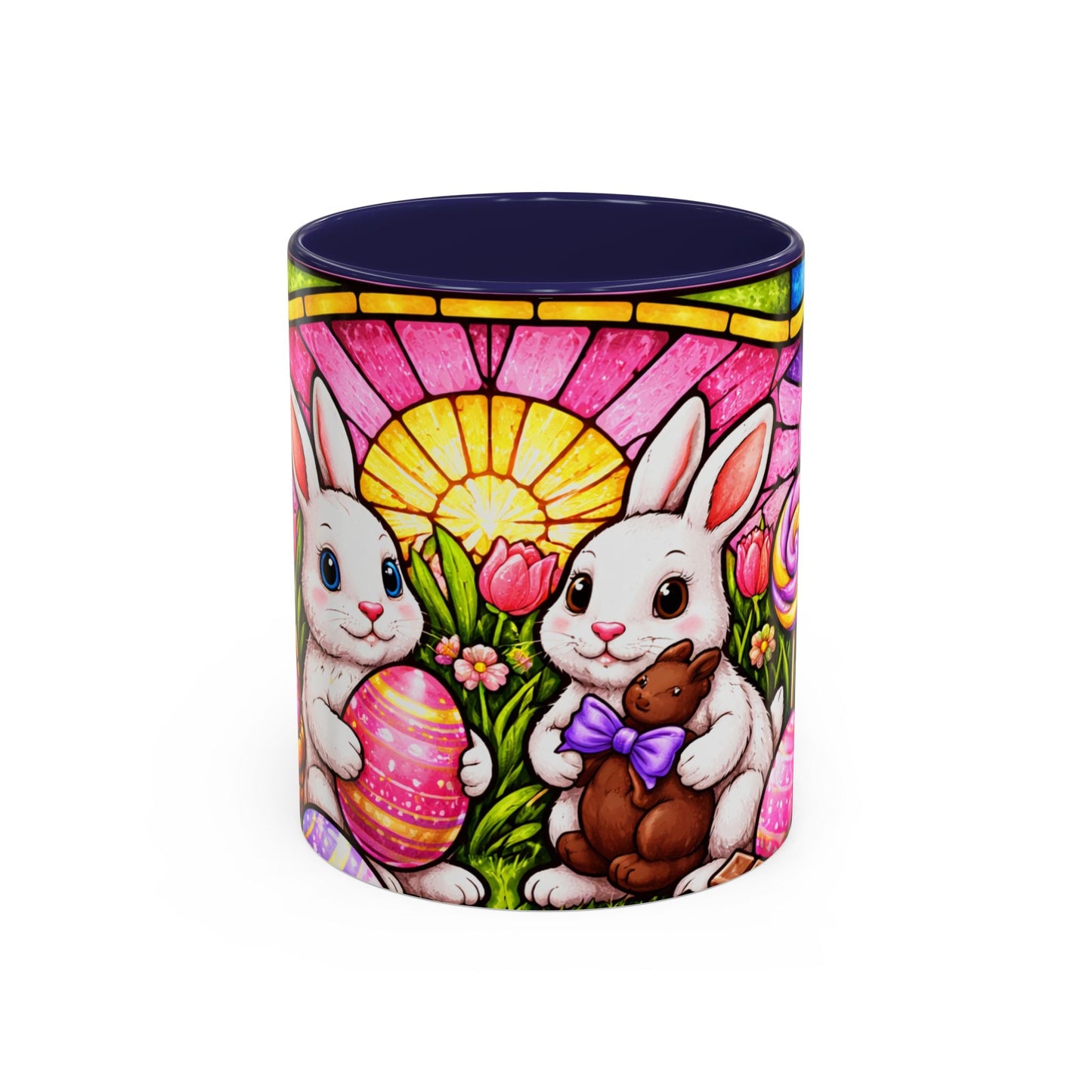 Easter Bunny Stained Glass Accent Coffee Mug (11 oz)