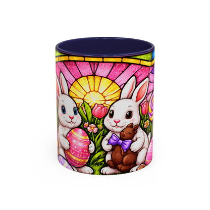 Easter Bunny Stained Glass Accent Coffee Mug (11 oz)