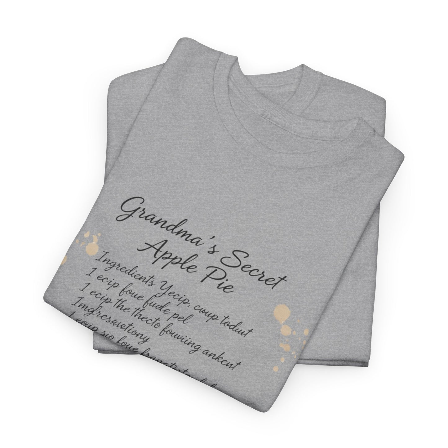 Recipe Tee — "Grandma's Secret Apple Pie" Personalized Kitchen Shirt