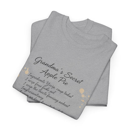 Recipe Tee — "Grandma's Secret Apple Pie" Personalized Kitchen Shirt