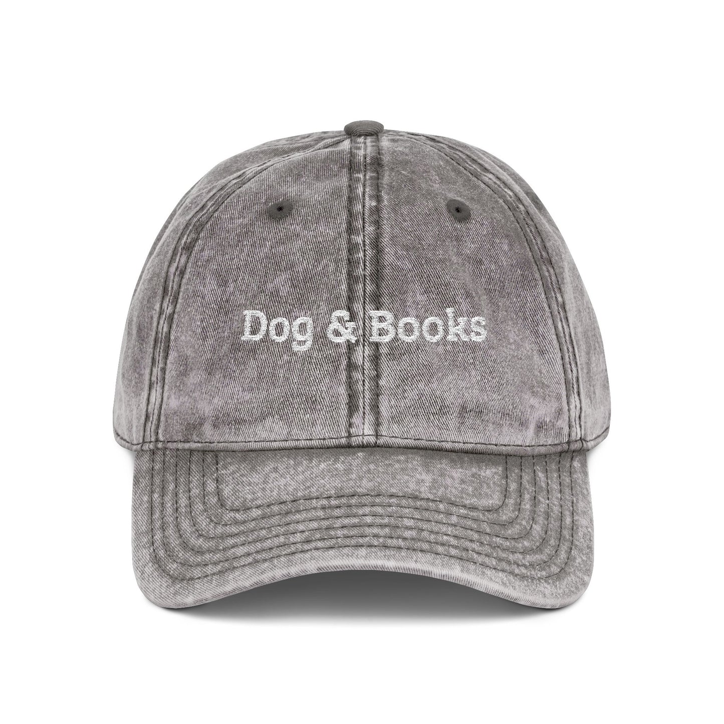 Dog & Books Vintage Embroidered Cap