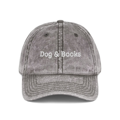 Dog & Books Vintage Embroidered Cap