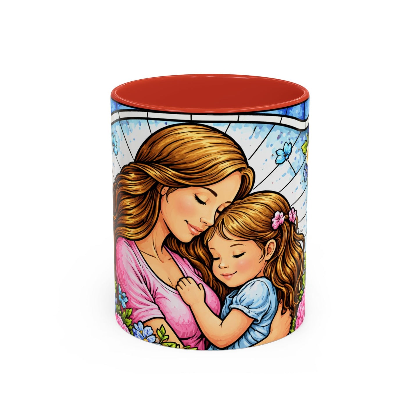 Mother Daughter Floral Coffee Mug — "Love You" Accent Mug, Gift for Mom