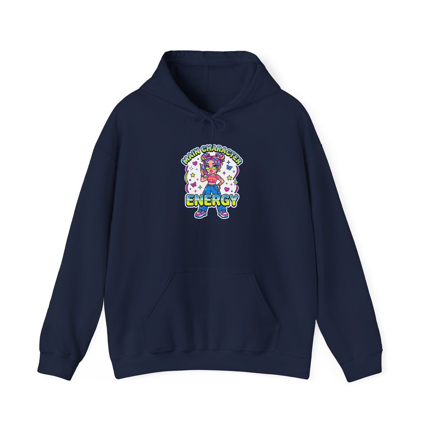 Playful Y2K Sassy Energy Hoodie | 2000s Aesthetic, Retro Internet Graphic