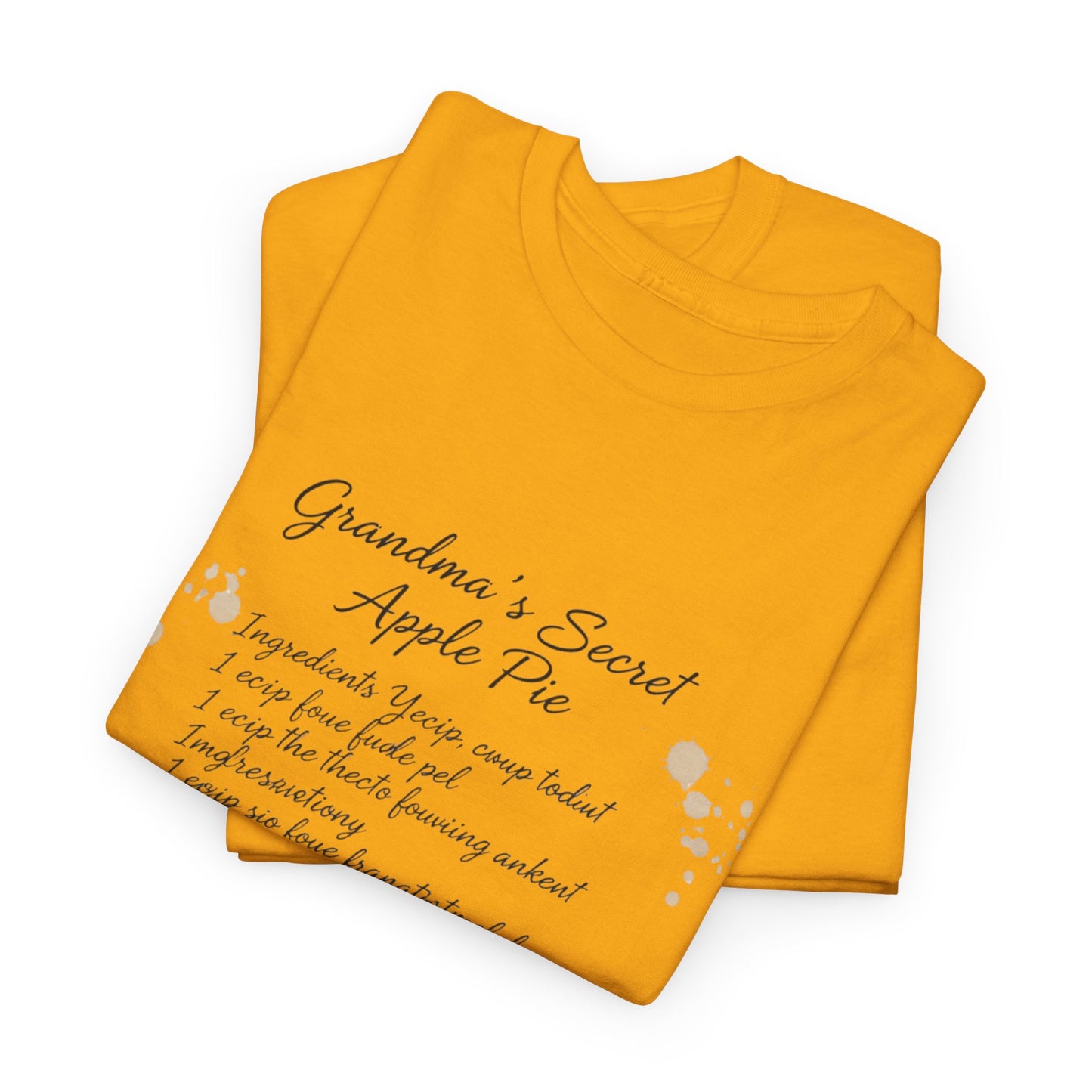 Recipe Tee — "Grandma's Secret Apple Pie" Personalized Kitchen Shirt