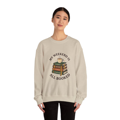 All Booked Stack of Books Sweatshirt | Book Lover, Cozy Reader