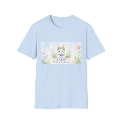 Spring Bunny T-Shirt — "Hello Spring Bunny" Cute Pastel Floral Tee
