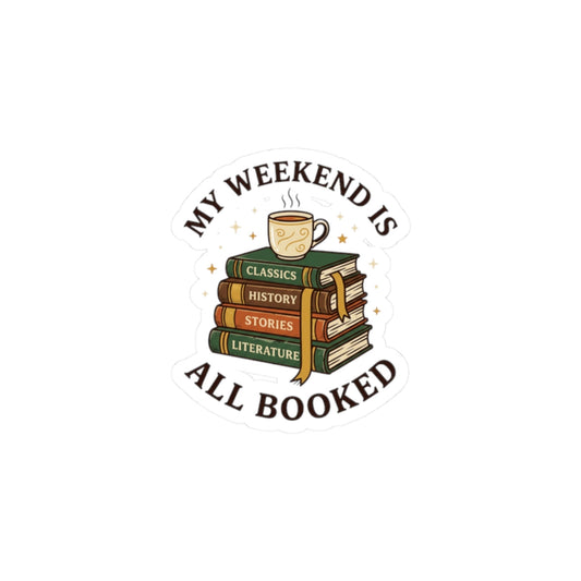 All Booked Sticker | Book Lover, Cozy Reading Aesthetic