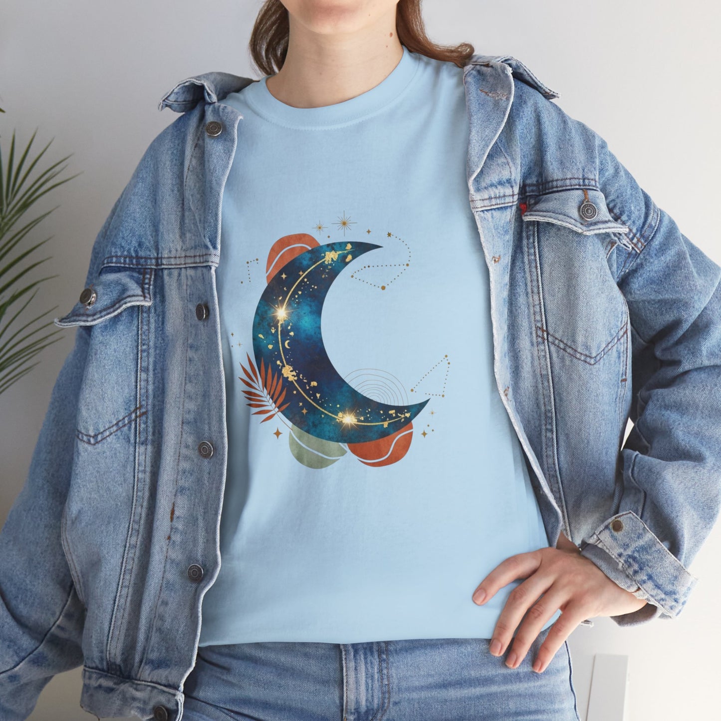 Celestial Moon Graphic Tee — Starry Crescent Night Shirt Boho Gift for Her