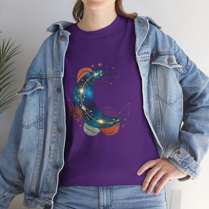 Celestial Moon Graphic Tee — Starry Crescent Night Shirt Boho Gift for Her