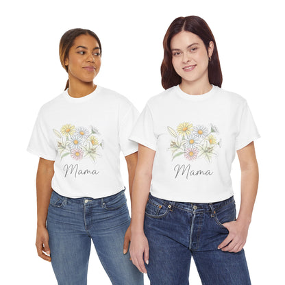 Mama Floral Tee — Pastel Daisy Bouquet Mother's Day Shirt