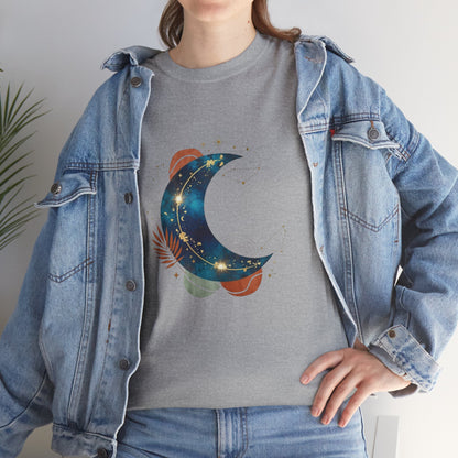 Celestial Moon Graphic Tee — Starry Crescent Night Shirt Boho Gift for Her