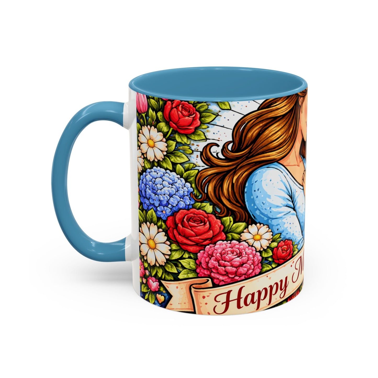 Mother's Day Floral Accent Coffee Mug — Mom & Daughter Gift (11oz)