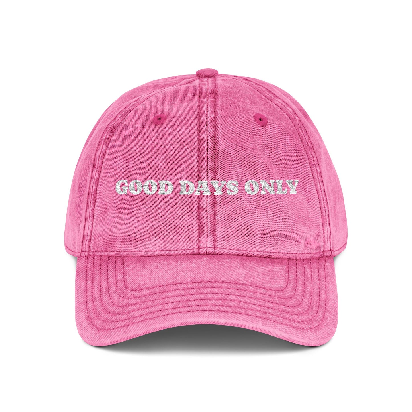Vintage Embroidered Cap — "Good Days Only" Distressed Baseball Hat