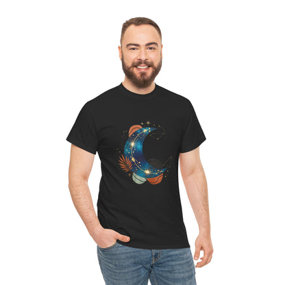 Celestial Moon Graphic Tee — Starry Crescent Night Shirt Boho Gift for Her