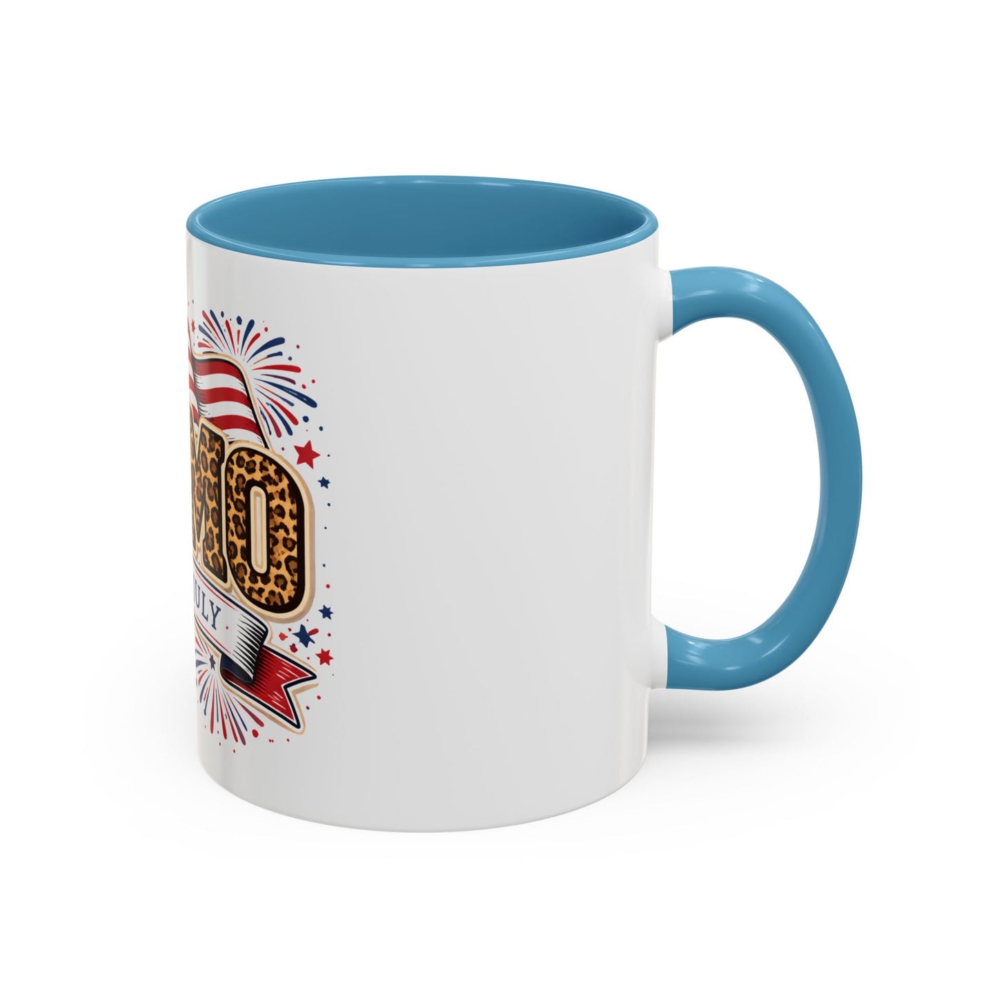 Mom 4th of July Leopard Accent Coffee Mug — Patriotic Gift (11/15oz)