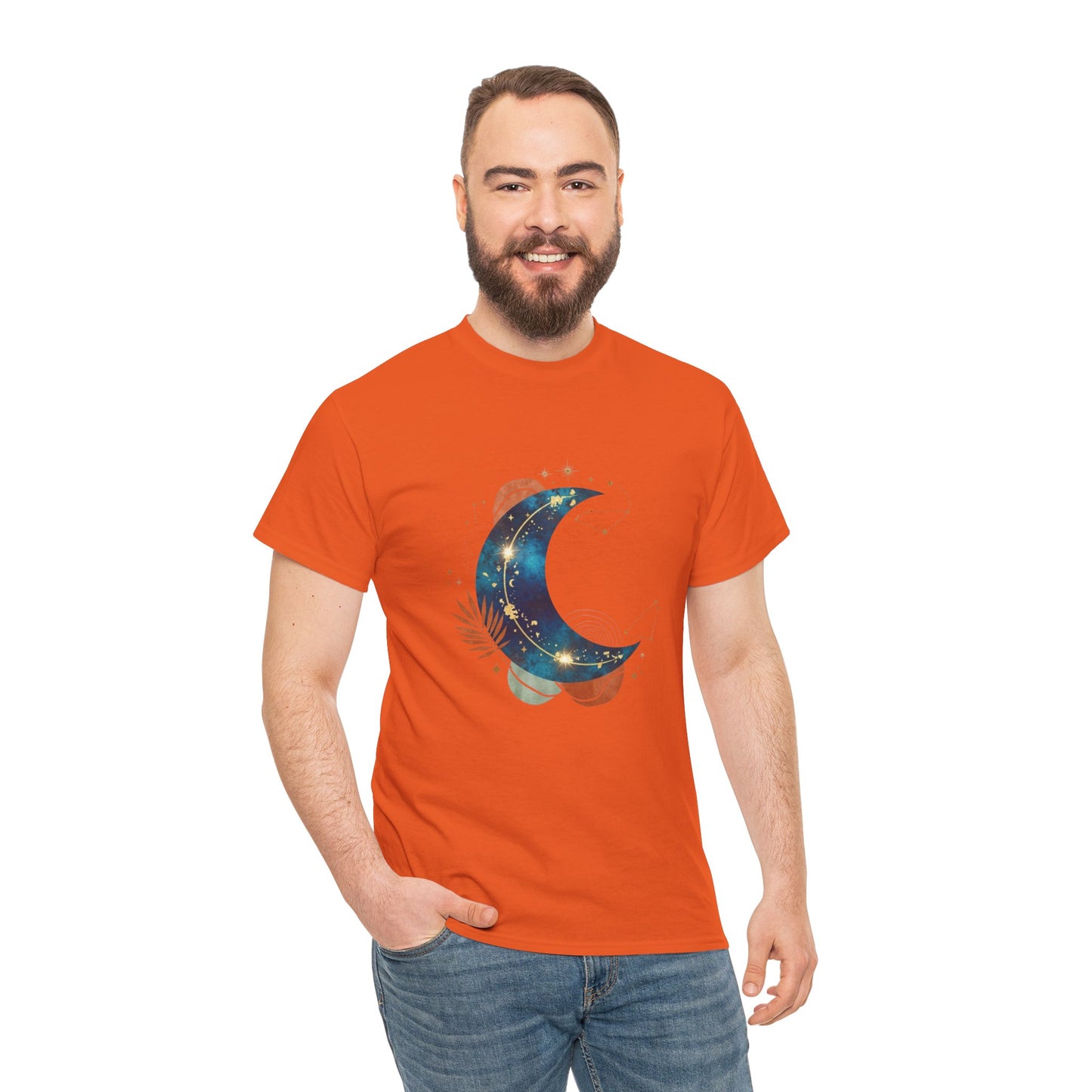Celestial Moon Graphic Tee — Starry Crescent Night Shirt Boho Gift for Her