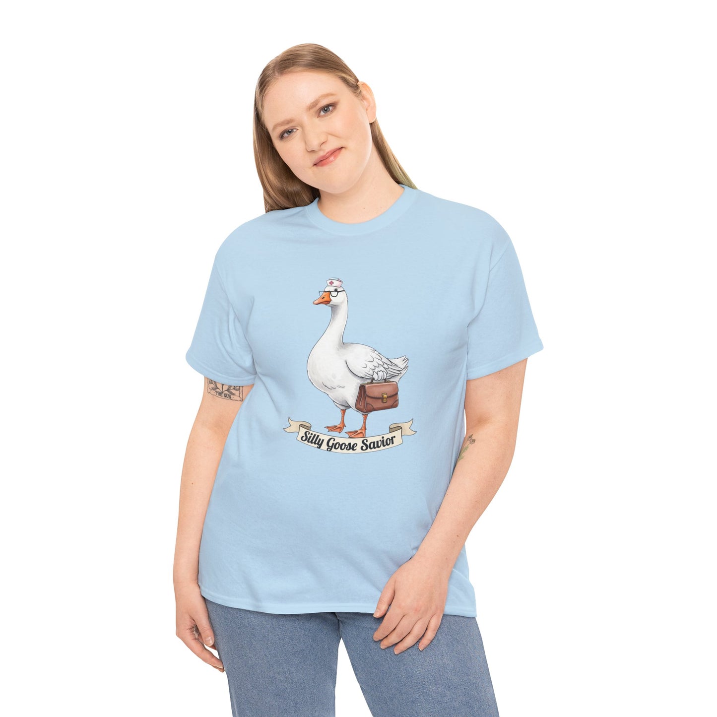 Goose Savior T-Shirt — Vintage Illustrated Goose Tee Whimsical Animal Gift