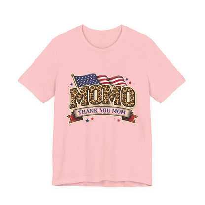 MOMO 'Thank You Mom' Patriotic Leopard Print Tee | Mom Gift T-Shirt