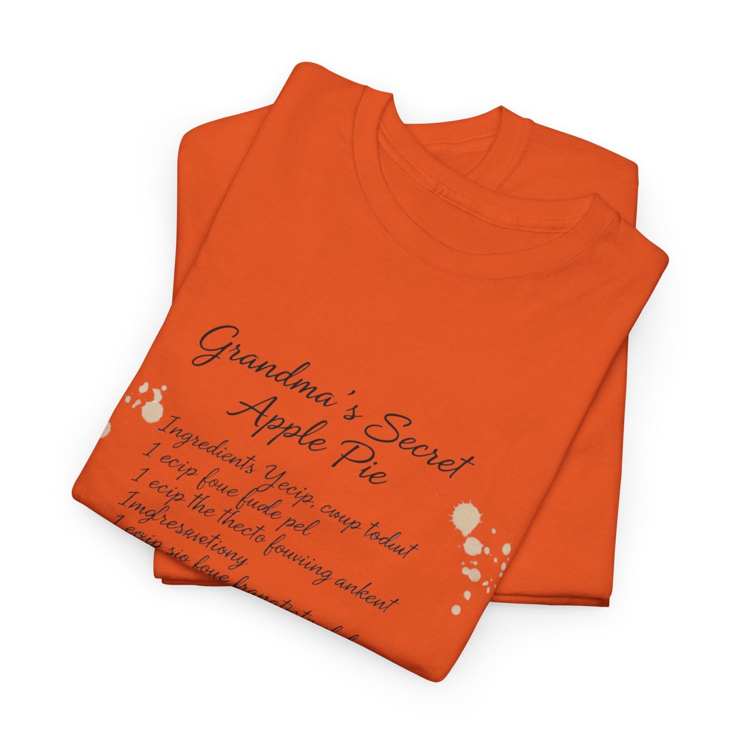 Recipe Tee — "Grandma's Secret Apple Pie" Personalized Kitchen Shirt