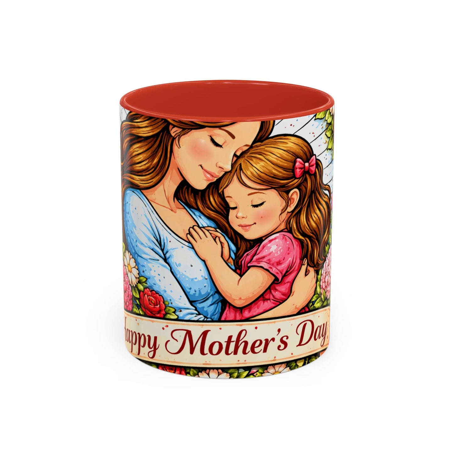 Mother's Day Floral Accent Coffee Mug — Mom & Daughter Gift (11oz)