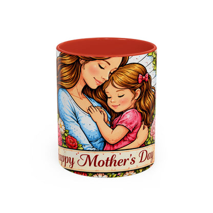 Mother's Day Floral Accent Coffee Mug — Mom & Daughter Gift (11oz)