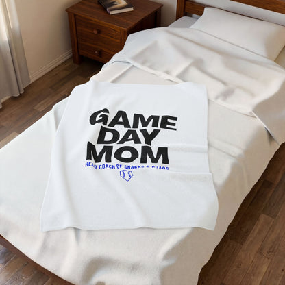 Game Day Mom Velveteen Plush Blanket | Minimal Typographic Mom, Mother’s Day