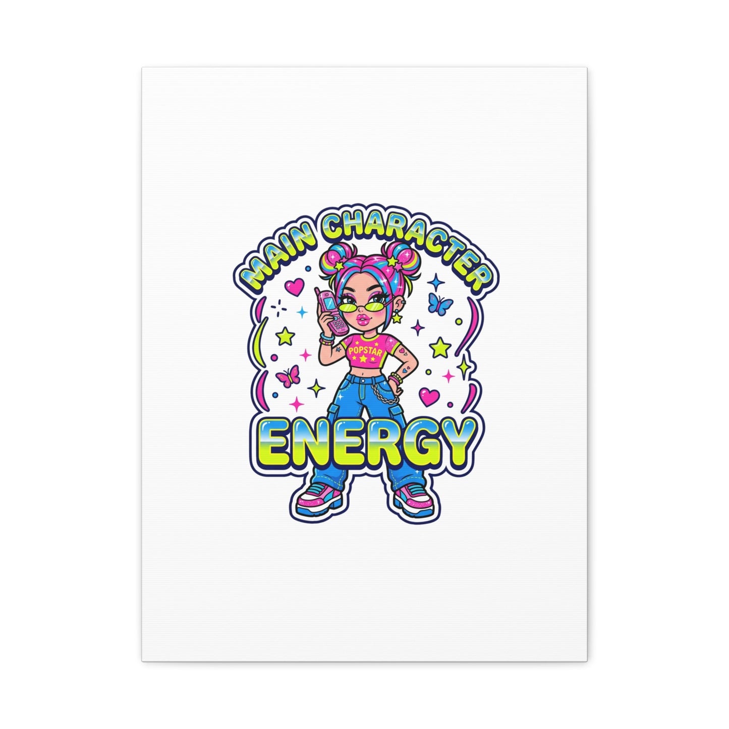 Main Character Energy Canvas | Y2K Aesthetic, Retro Internet Pop Art