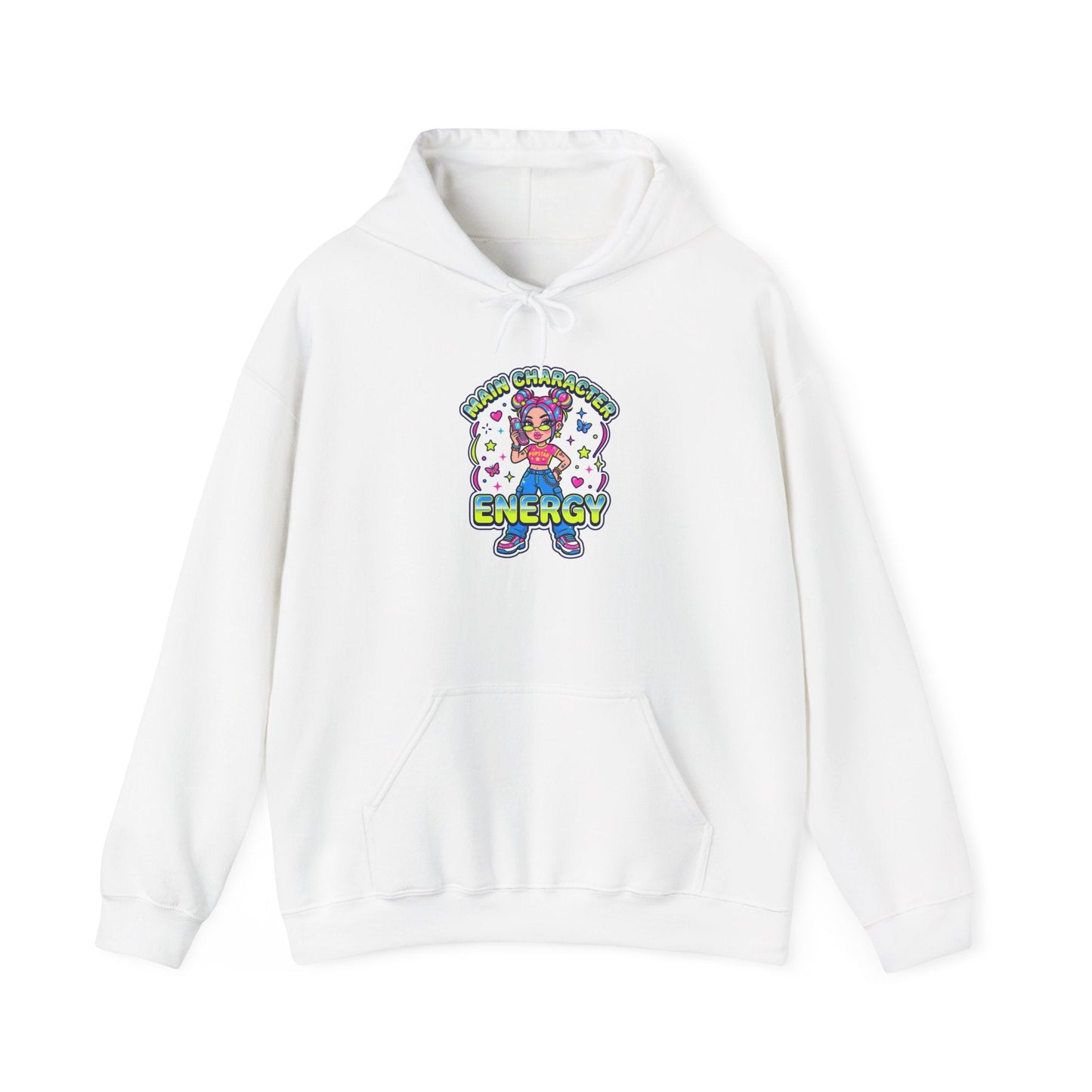 Playful Y2K Sassy Energy Hoodie | 2000s Aesthetic, Retro Internet Graphic