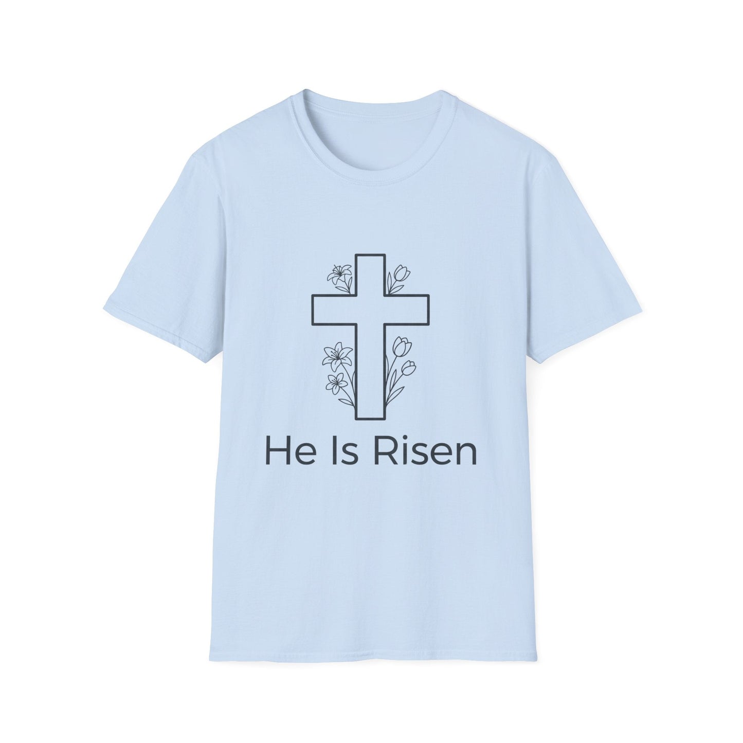 He Is Risen Cross T-Shirt — Easter Christian Faith Tee