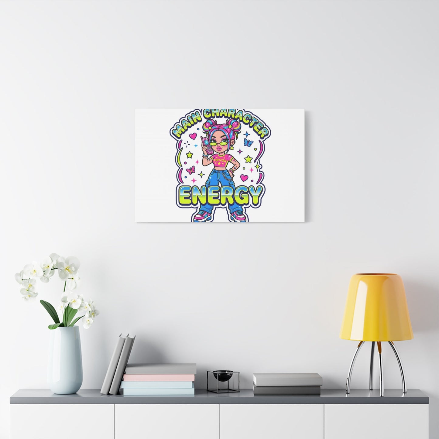Main Character Energy Canvas | Y2K Aesthetic, Retro Internet Pop Art