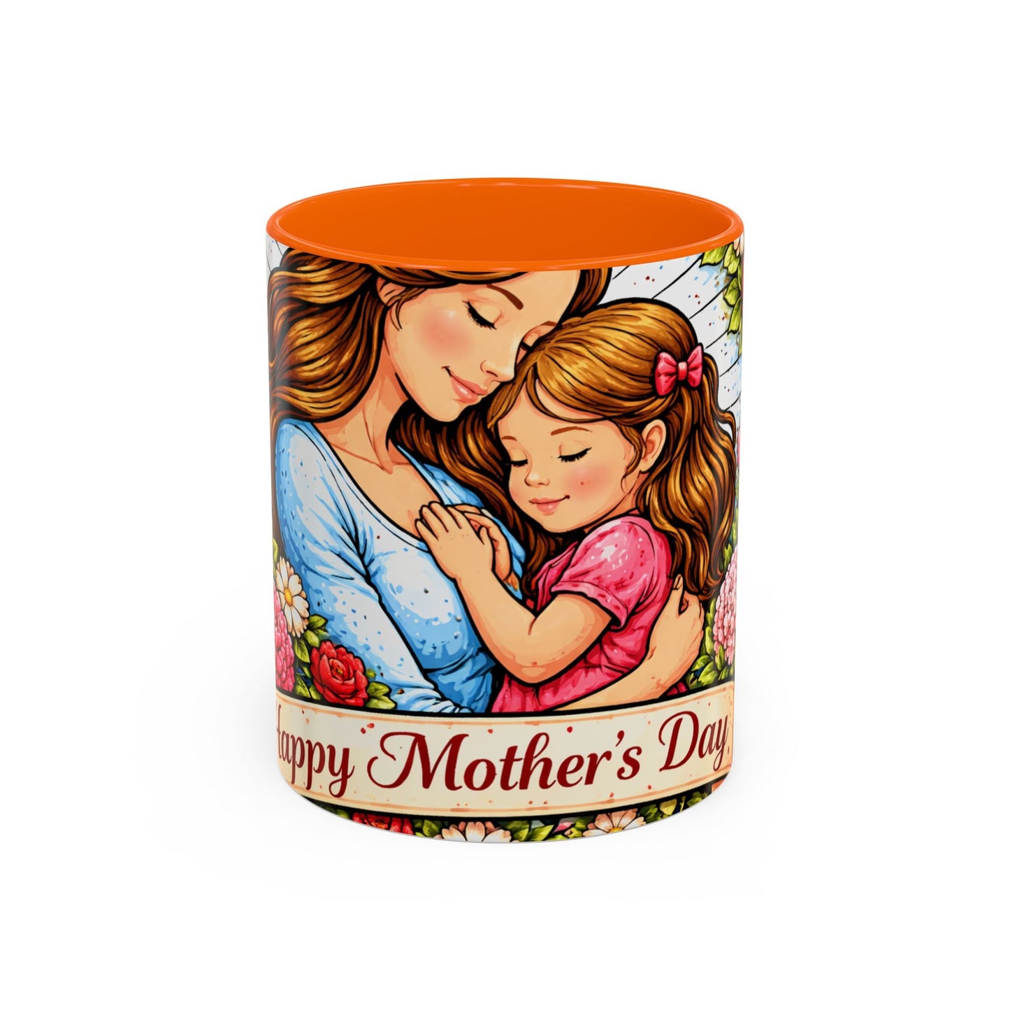 Mother's Day Floral Accent Coffee Mug — Mom & Daughter Gift (11oz)