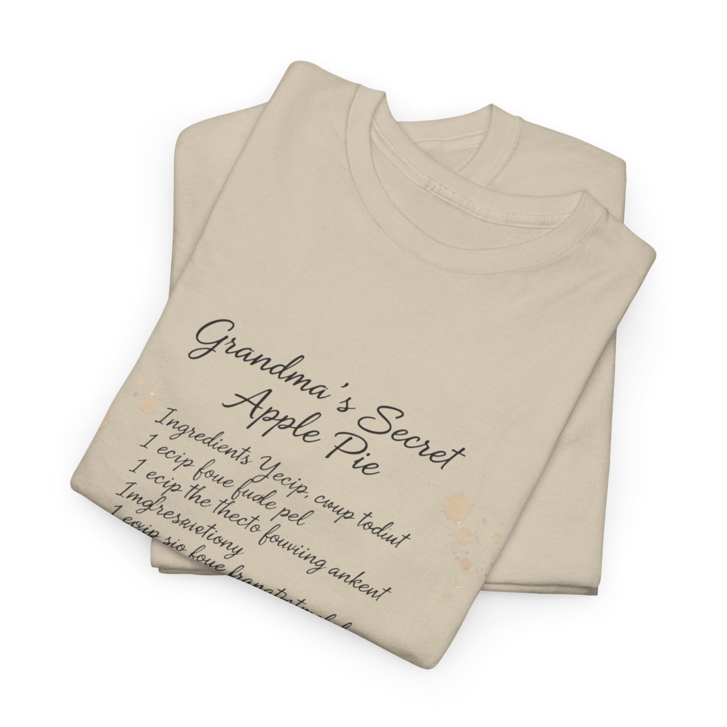 Recipe Tee — "Grandma's Secret Apple Pie" Personalized Kitchen Shirt
