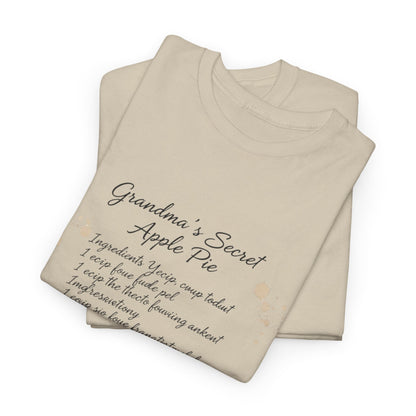 Recipe Tee — "Grandma's Secret Apple Pie" Personalized Kitchen Shirt