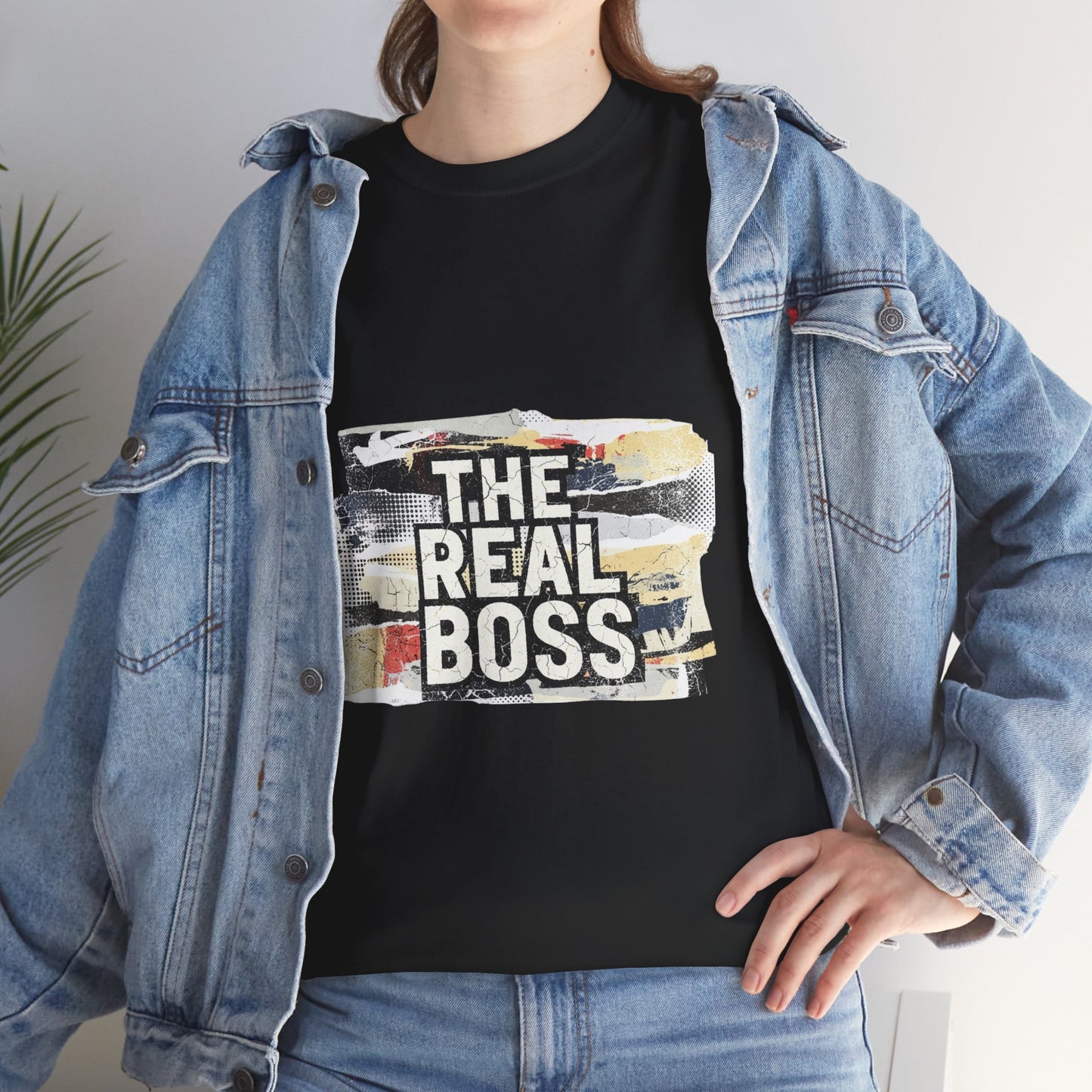 The Real Boss" Funny Graphic Tee — Bold Statement Shirt for Moms Dads