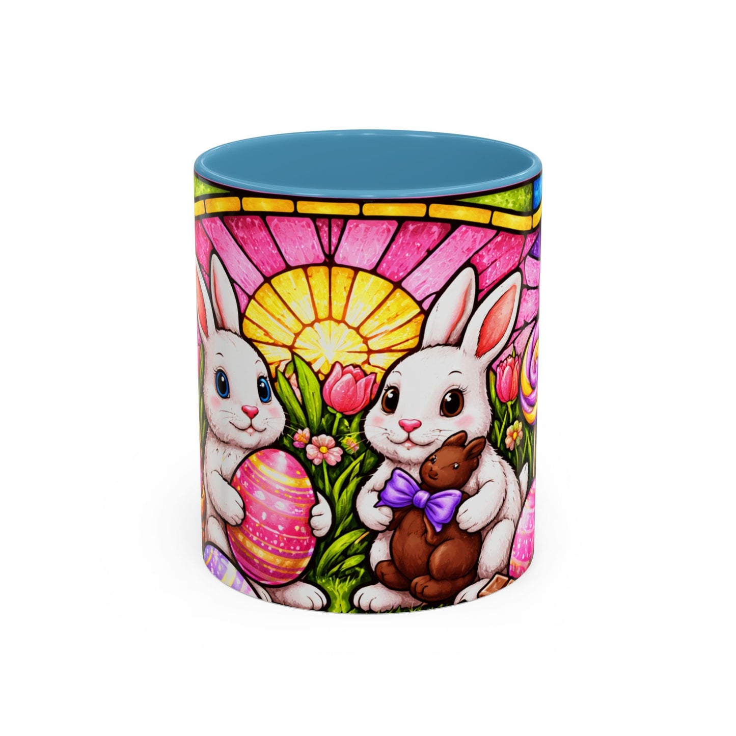 Easter Bunny Stained Glass Accent Coffee Mug (11 oz)