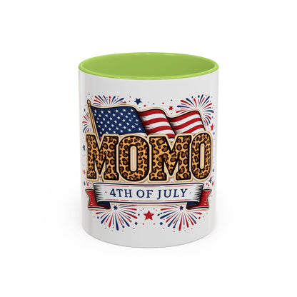 Mom 4th of July Leopard Accent Coffee Mug — Patriotic Gift (11/15oz)