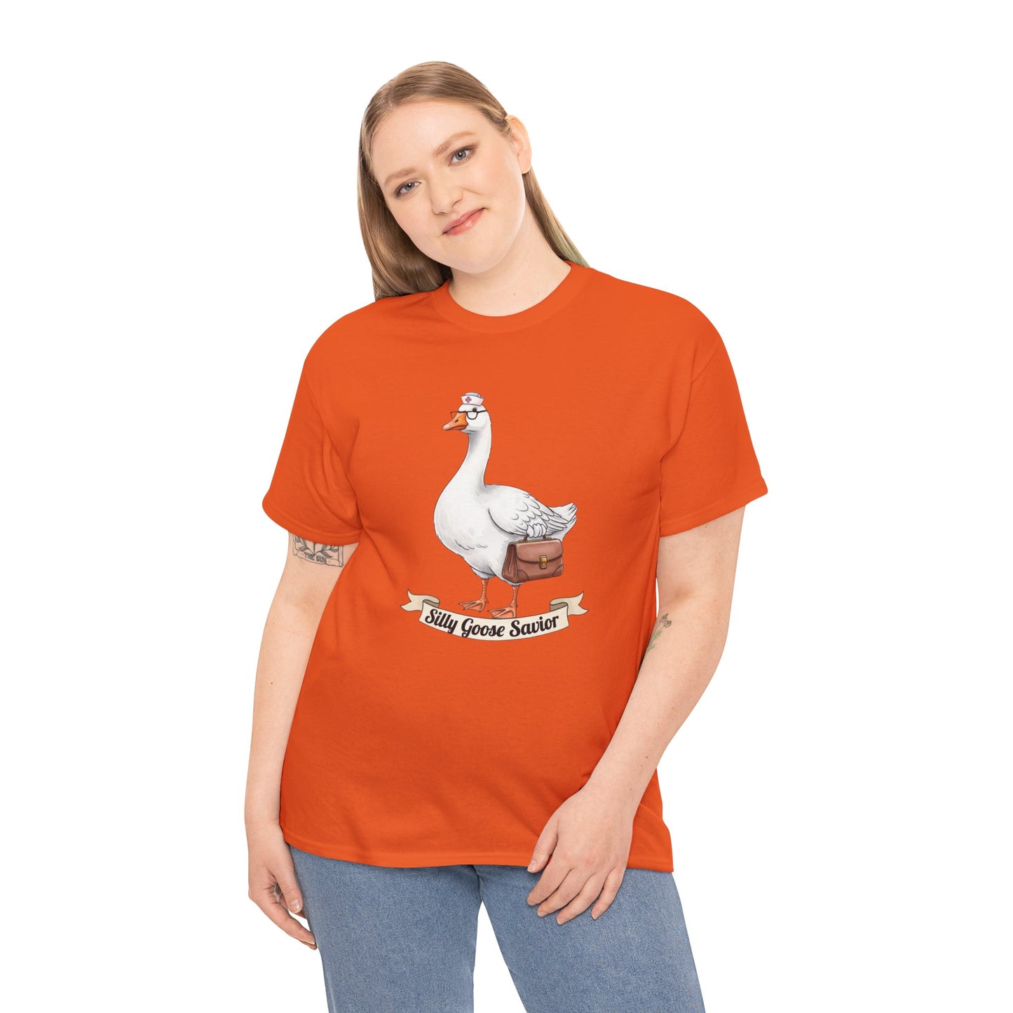 Goose Savior T-Shirt — Vintage Illustrated Goose Tee Whimsical Animal Gift
