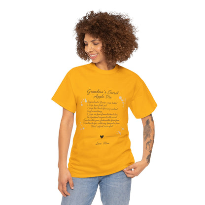Recipe Tee — "Grandma's Secret Apple Pie" Personalized Kitchen Shirt