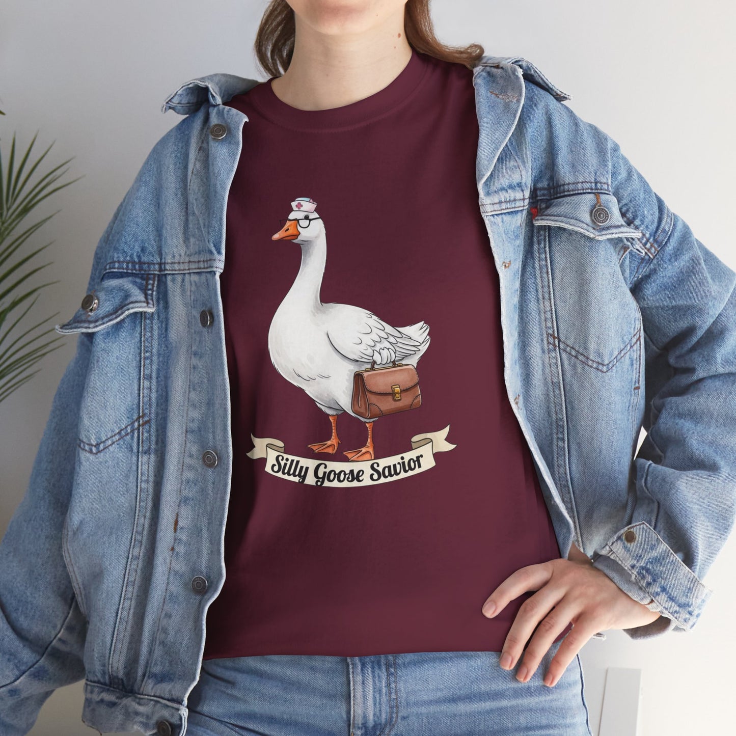 Goose Savior T-Shirt — Vintage Illustrated Goose Tee Whimsical Animal Gift