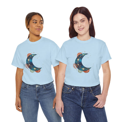 Celestial Moon Graphic Tee — Starry Crescent Night Shirt Boho Gift for Her