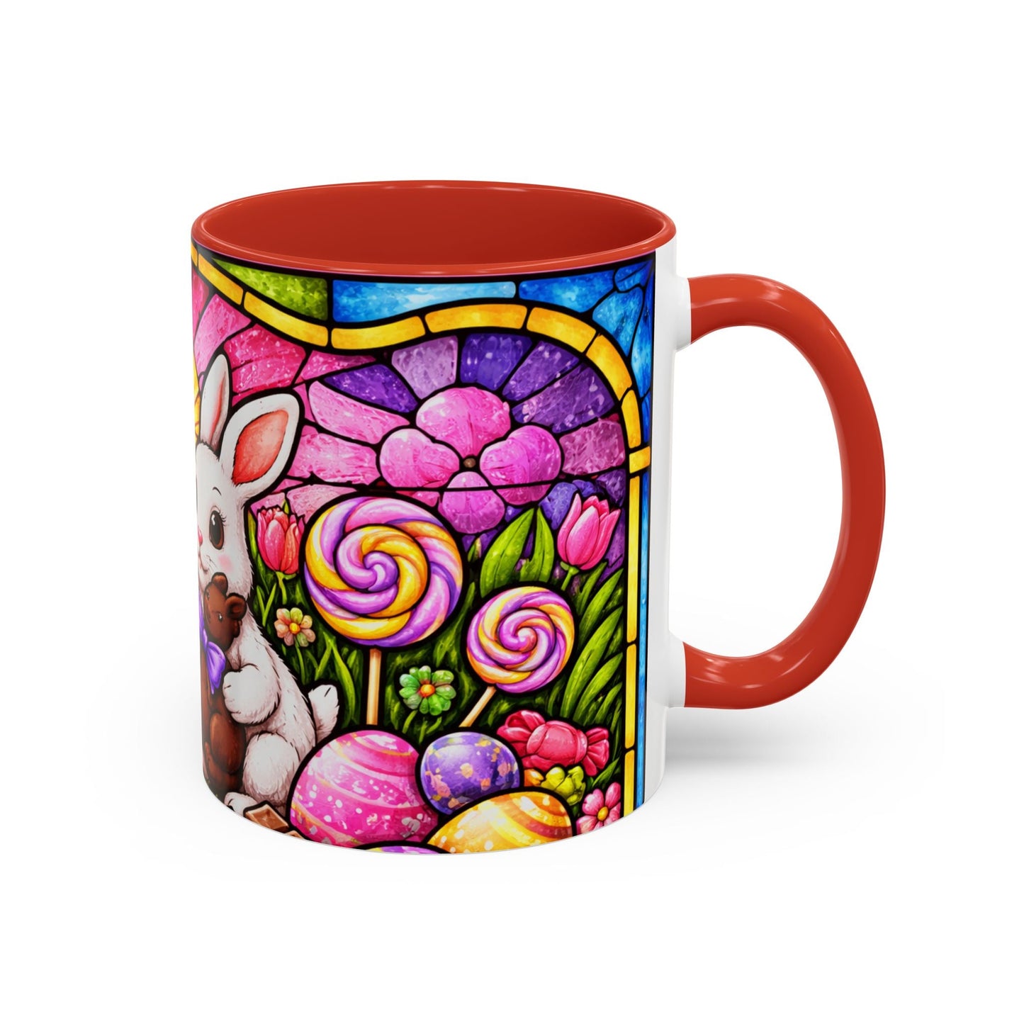 Easter Bunny Stained Glass Accent Coffee Mug (11 oz)