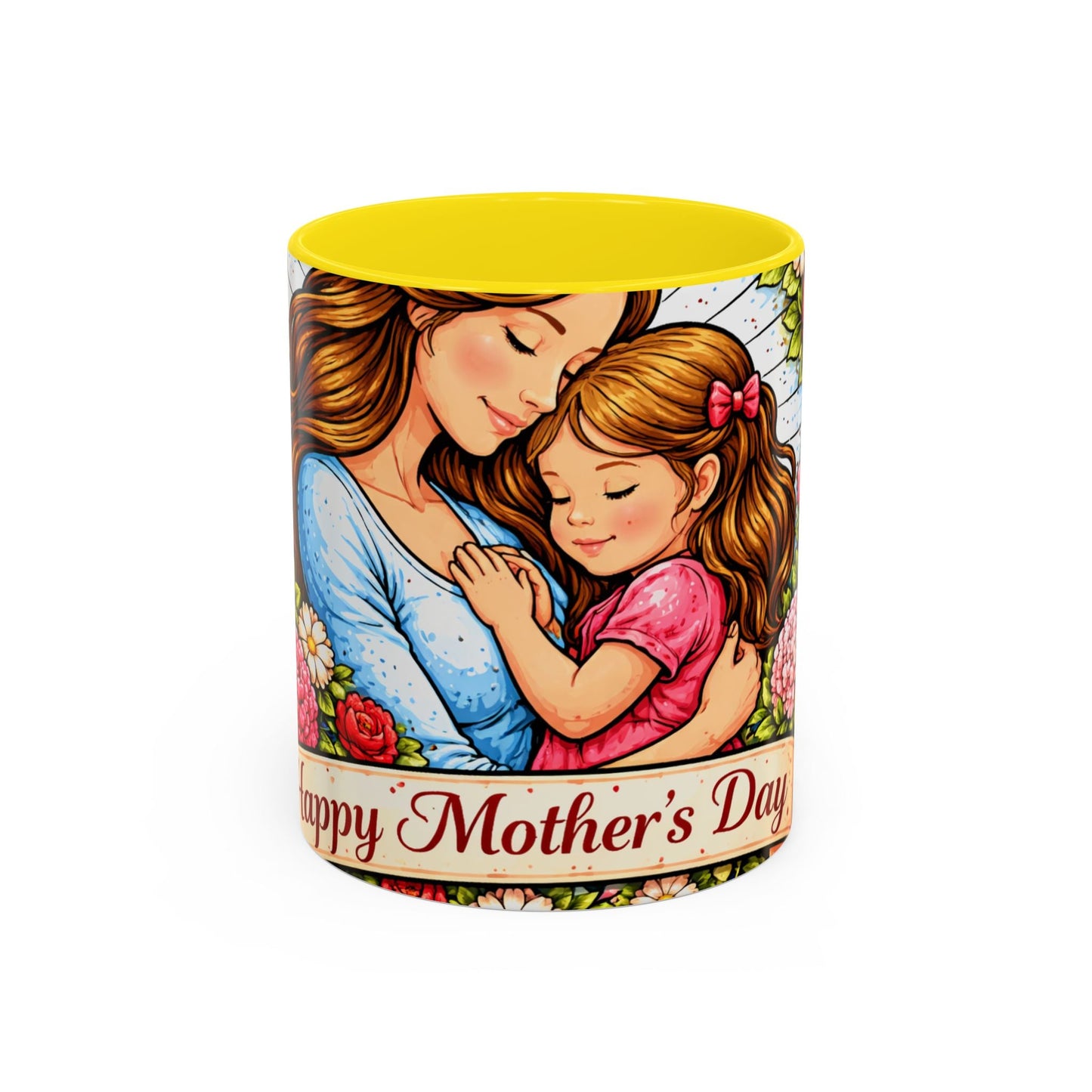 Mother's Day Floral Accent Coffee Mug — Mom & Daughter Gift (11oz)