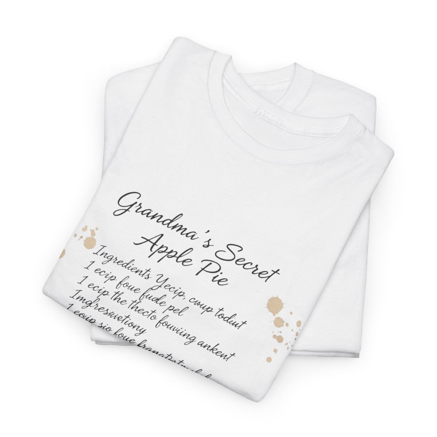 Recipe Tee — "Grandma's Secret Apple Pie" Personalized Kitchen Shirt