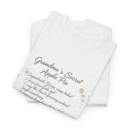 Recipe Tee — "Grandma's Secret Apple Pie" Personalized Kitchen Shirt