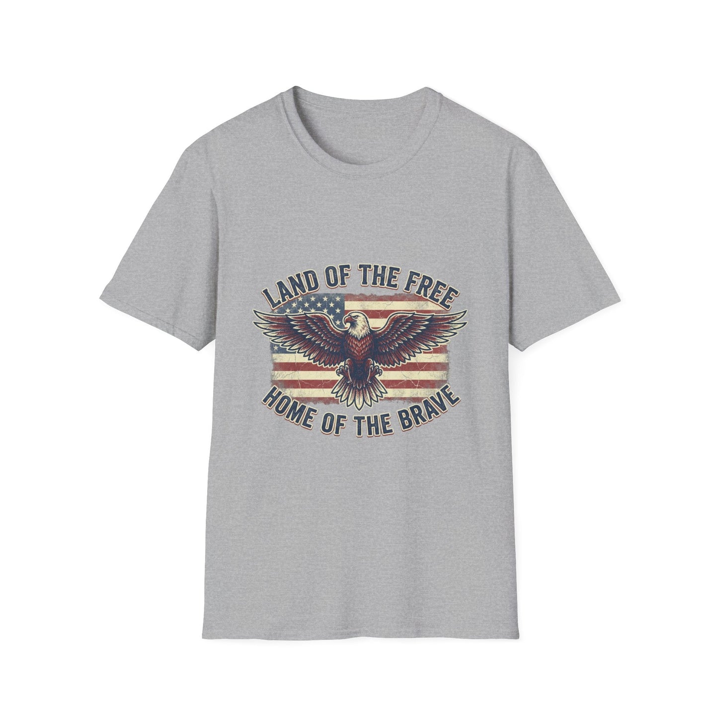 Patriotic Eagle T-Shirt – "Land of the Free, Home of the Brave" Vintage USA Tee