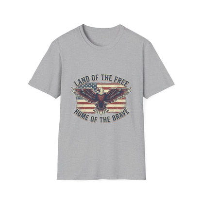 Patriotic Eagle T-Shirt – "Land of the Free, Home of the Brave" Vintage USA Tee