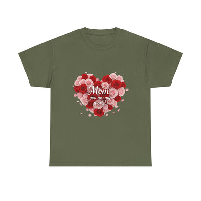 Mom You Are My World Floral Heart T-Shirt