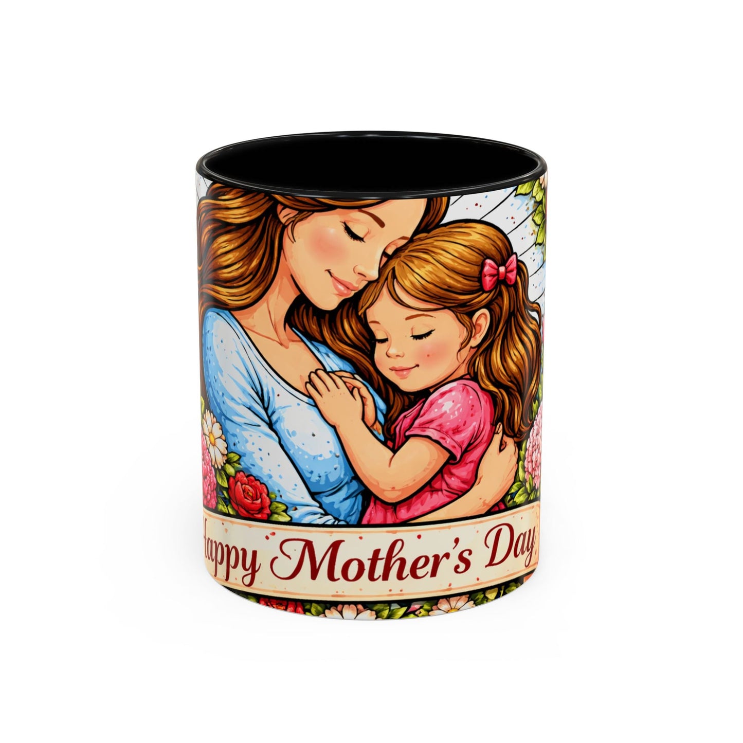 Mother's Day Floral Accent Coffee Mug — Mom & Daughter Gift (11oz)