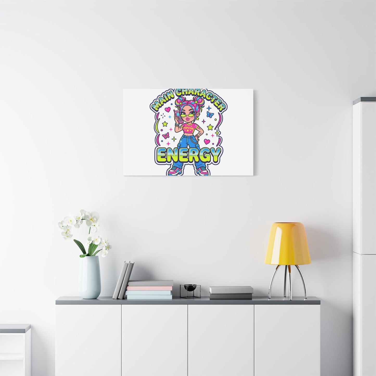 Main Character Energy Canvas | Y2K Aesthetic, Retro Internet Pop Art